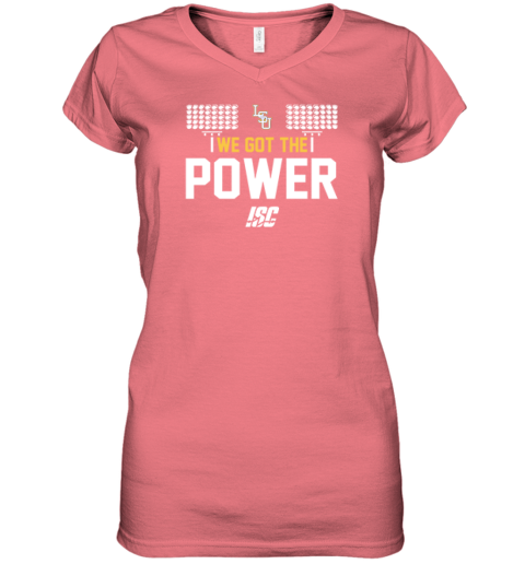 3qll lsu tigers baseball we got the power premium women v neck t shirt 39 front coral