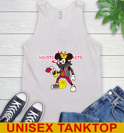 Houston Rockets NBA Basketball Mickey Peace Sign Sports Tank Top