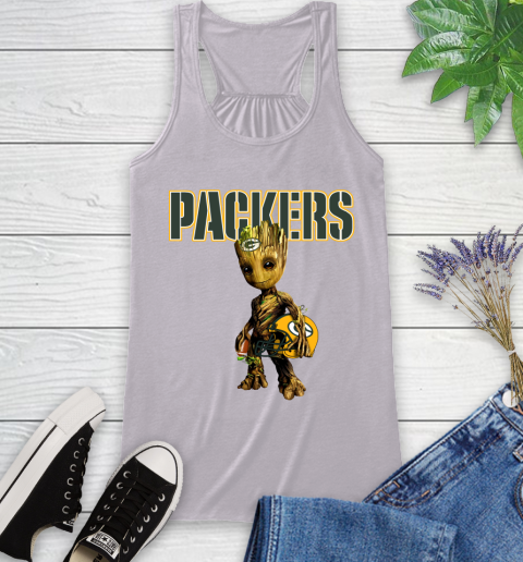 Green Bay Packers NFL Football Groot Marvel Guardians Of The Galaxy Racerback Tank 5