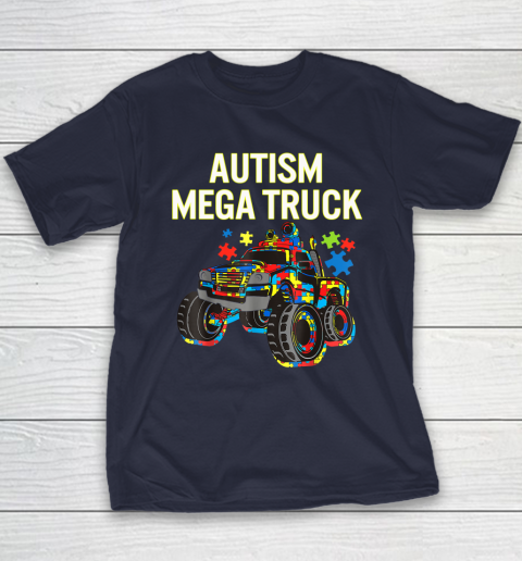 Autism Mega Truck Shirt Monster Truck Autism Awareness Youth T-Shirt 2