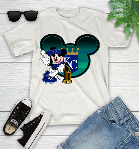 MLB Kansas City Royals The Commissioner's Trophy Mickey Mouse Disney Youth T-Shirt
