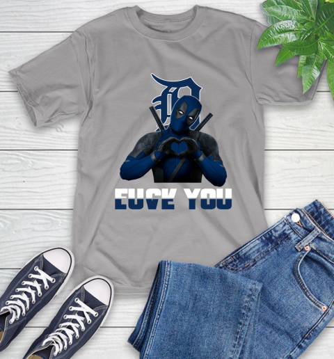 MLB Detroit Tigers Deadpool Love You Fuck You Baseball Sports T-Shirt 6