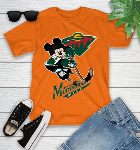 NHL Minnesota Wild Mickey Mouse Disney Hockey T Shirt Youth T-Shirt 7