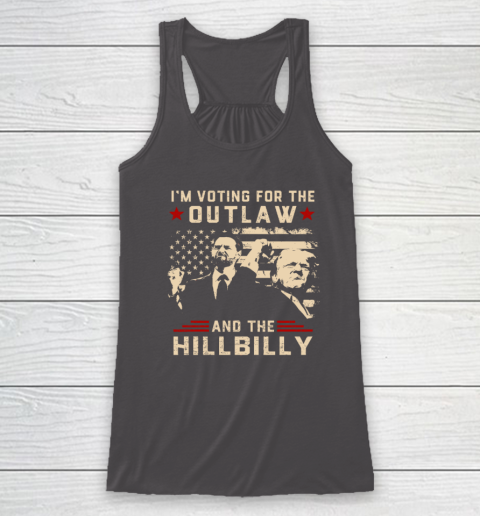 Trump 2024 Flag Outlaw Hillbilly J D.Vance 2024 Donald Trump Racerback Tank 6