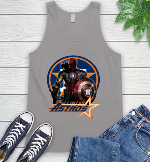 MLB Captain America Thor Spider Man Hawkeye Avengers Endgame Baseball Houston Astros Tank Top 4
