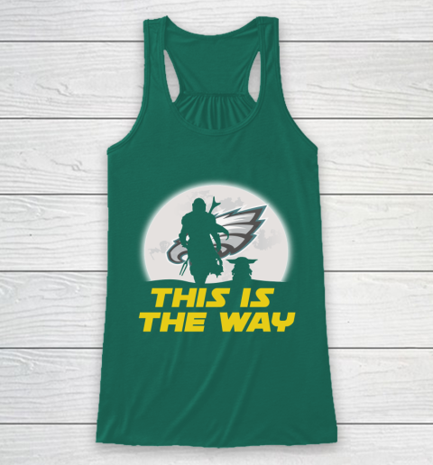 Philadelphia Eagles NFL Football Star Wars Yoda And Mandalorian This Is The Way Racerback Tank 5