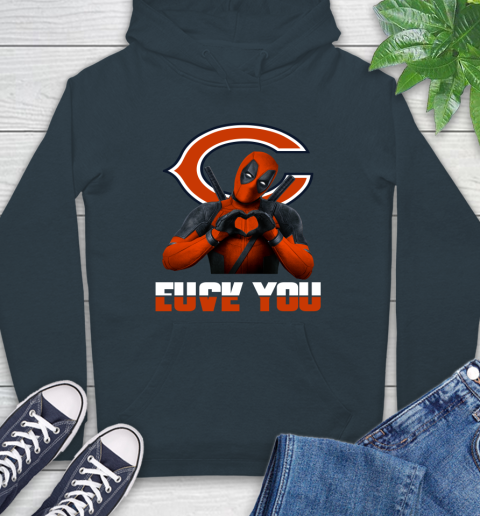 NHL Chicago Bears Deadpool Love You Fuck You Football Sports Hoodie - Image 8