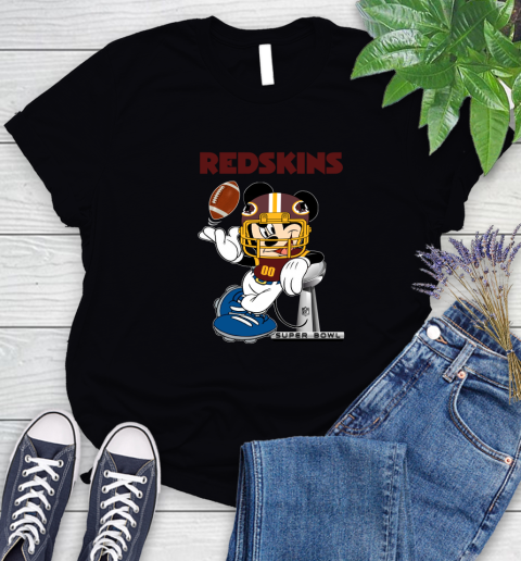 NFL Washington Redskins Mickey Mouse Disney Super Bowl Football T Shirt Women's T-Shirt 2