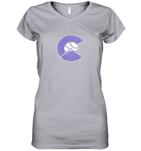 v31k new colorado rocky mountain baseball sports team women v neck t shirt 39 front sport grey