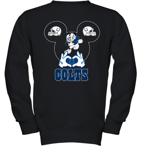 I Love The Colts Mickey Mouse Indianapolis Colts Youth Sweatshirt