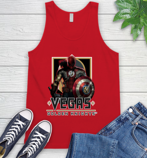 NHL Captain America Thor Spider Man Hawkeye Avengers Endgame Hockey Vegas Golden Knights Tank Top 6