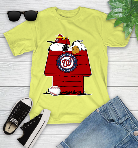 MLB Washington Nationals Snoopy Woodstock The Peanuts Movie Baseball T Shirt_000 Youth T-Shirt 8