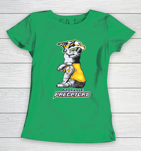 NHL My Cat Loves Nashville Predators Hockey Women's T-Shirt 5
