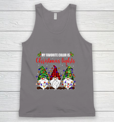 My Favorite Color Is Christmas Light Gnome Merry Christmas Tank Top 6