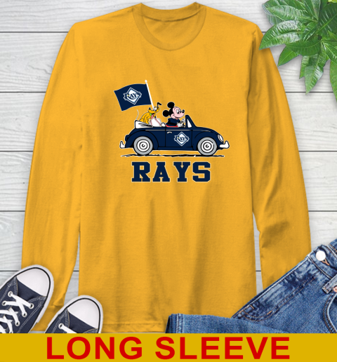 MLB Baseball Tampa Bay Rays Pluto Mickey Driving Disney Shirt Long Sleeve T-Shirt 3