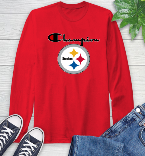 NFL Football Pittsburgh Steelers Champion Shirt Long Sleeve T-Shirt 9
