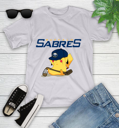 NHL Pikachu Hockey Sports Buffalo Sabres Youth T-Shirt 4