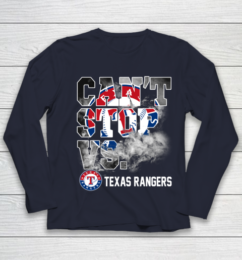MLB Texas Rangers Baseball Can't Stop Vs Rangers Youth Long Sleeve 2
