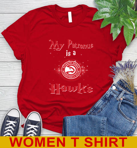 NBA Basketball Harry Potter My Patronus Is A Atlanta Hawks Women's T-Shirt 11