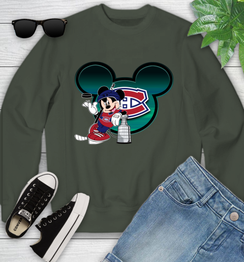 NHL Montreal Canadiens Stanley Cup Mickey Mouse Disney Hockey T Shirt Youth Sweatshirt 10