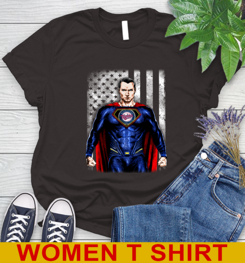 MLB Baseball Minnesota Twins Superman DC Shirt Women's T-Shirt 9