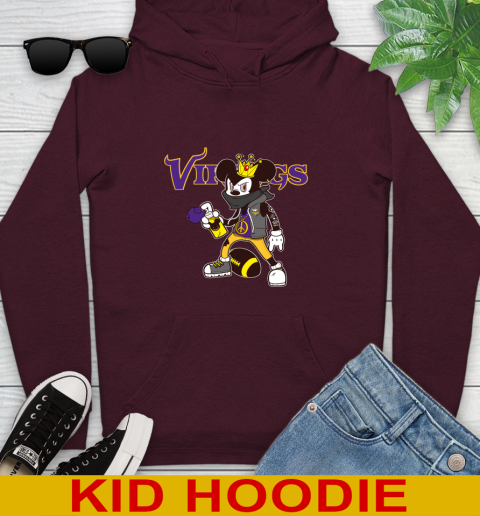 Minnesota Vikings NFL Football Mickey Peace Sign Sports Youth Hoodie 7