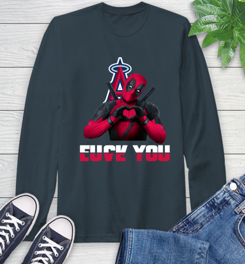 MLB Los Angeles Angels Deadpool Love You Fuck You Baseball Sports Long Sleeve T-Shirt 9