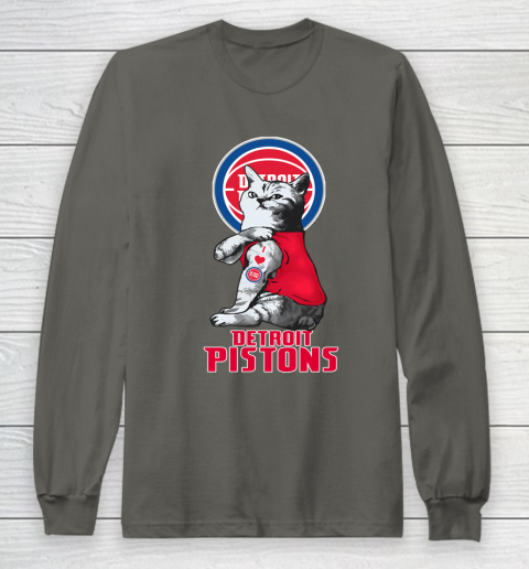 NBA Basketball My Cat Loves Detroit Pistons Long Sleeve T-Shirt 6 NBA Basketball My Cat Loves Detroit Pistons Long Sleeve T-Shirt - Image 6