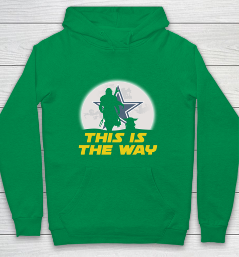 Dallas Cowboys NFL Football Star Wars Yoda And Mandalorian This Is The Way Youth Hoodie 4