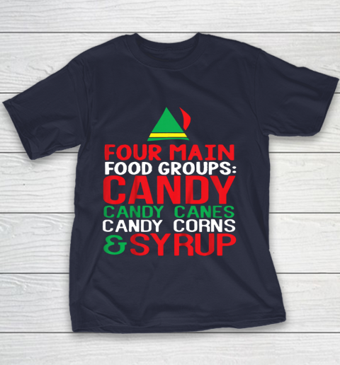 4 Main Food Groups Elf Buddy Christmas Youth T-Shirt 2