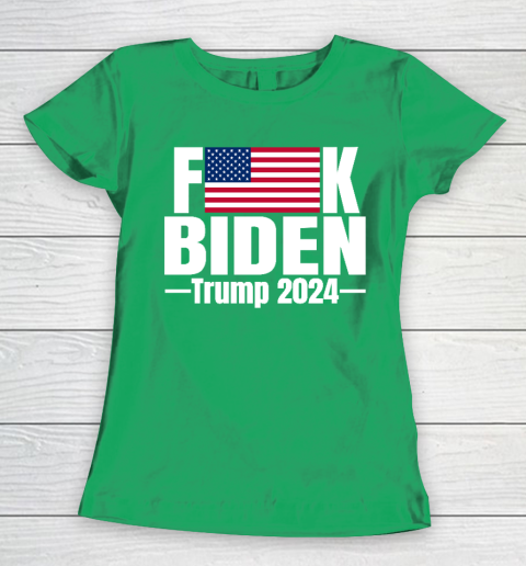 Fuck Biden American Flag Trump 2024 Women's T-Shirt 5