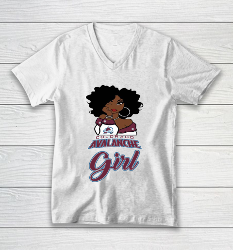 Colorado Avalanche Girl NHL V-Neck T-Shirt 2