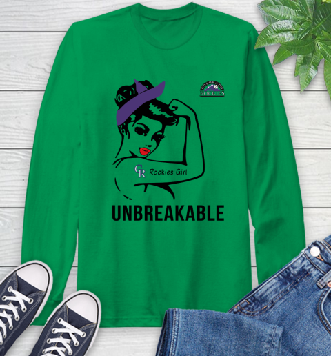 MLB Colorado Rockies Girl Unbreakable Baseball Sports Long Sleeve T-Shirt 5