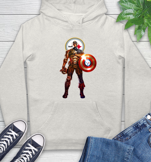NFL Captain America Marvel Avengers Endgame Football Sports Pittsburgh Steelers Hoodie 12