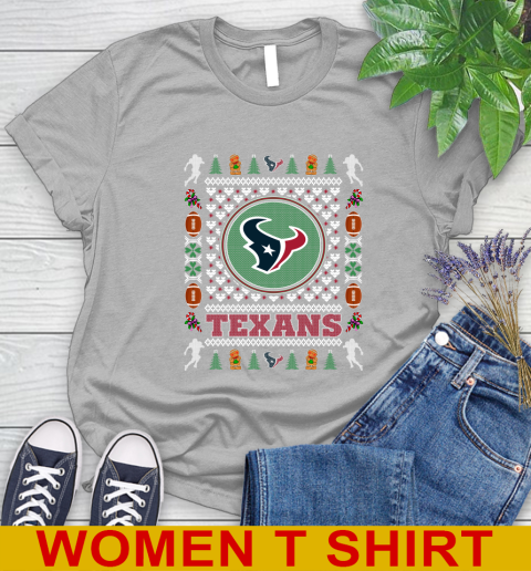 Houston Texans Merry Christmas NFL Football Loyal Fan Women's T-Shirt 5