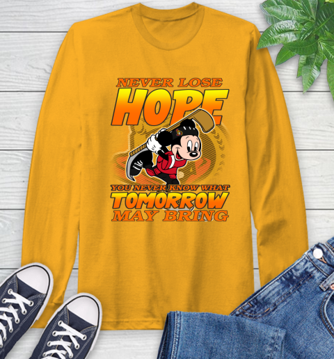 Ottawa Senators NHL Hockey ootball Mickey Disney Never Lose Hope Long Sleeve T-Shirt 2