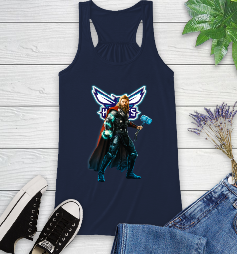 NBA Thor Avengers Endgame Basketball Charlotte Hornets Racerback Tank 12