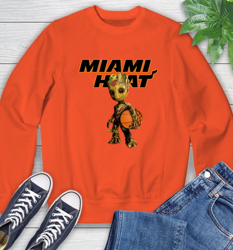 Miami Heat NBA Basketball Groot Marvel Guardians Of The Galaxy Sweatshirt 4