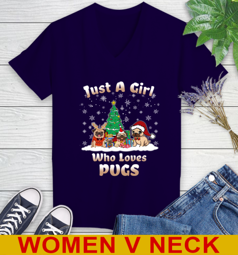 Christmas Just a girl who love pugs dog pet lover 75