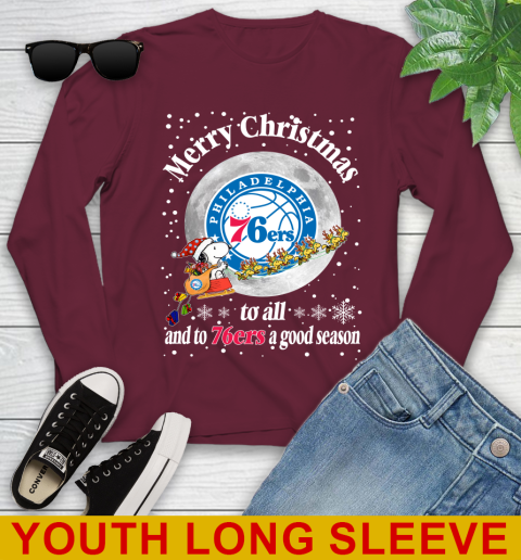 Philadelphia 76ers Merry Christmas To All And To 76ers A Good Season NBA Basketball Sports Youth Long Sleeve 6