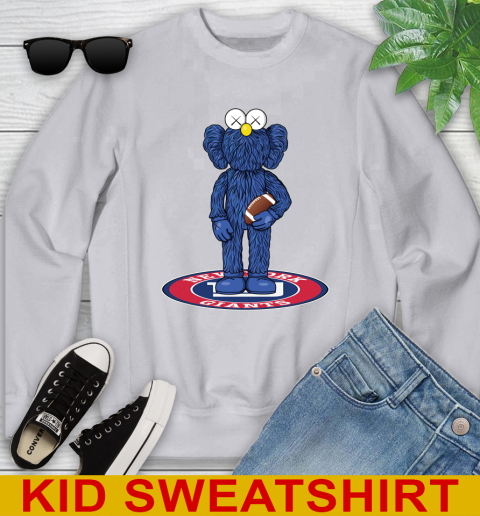 NFL Football New York Giants Kaws Bff Blue Figure Shirt Youth Sweatshirt 4