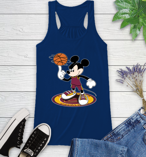 NBA Basketball Cleveland Cavaliers Cheerful Mickey Disney Shirt Racerback Tank 8