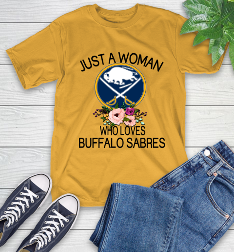 NHL Just A Woman Who Loves Buffalo Sabres Hockey Sports T-Shirt 2