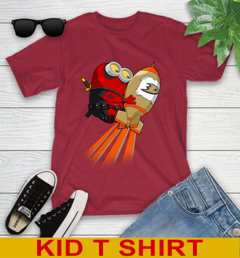 NHL Hockey Anaheim Ducks Deadpool Minion Marvel Shirt Youth T-Shirt 12
