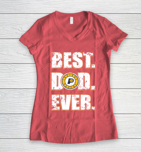 NBA Indiana Pacers Basketball Best Dad Ever Family Shirt Women's V-Neck T-Shirt 4