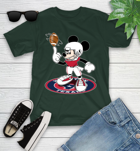 NFL Football Houston Texans Cheerful Mickey Disney Shirt Youth T-Shirt 5