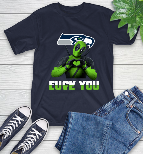 NHL Seattle Seahawks Deadpool Love You Fuck You Football Sports T-Shirt 3