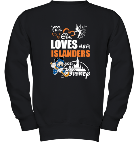 This Girl Love Her New York Islanders And Mickey Disney Youth Sweatshirt
