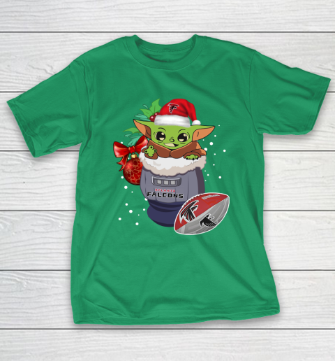 Atlanta Falcons Christmas Baby Yoda Star Wars Funny Happy NFL T-Shirt