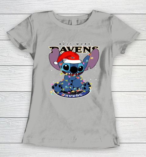Baltimore Ravens NFL Football noel stitch Christmas Women's T-Shirt 8